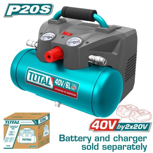 منفاخ هواء شحن بدون بطاريه وشاحن TOTAL TACLI2003 Lithium-Ion auto air compress