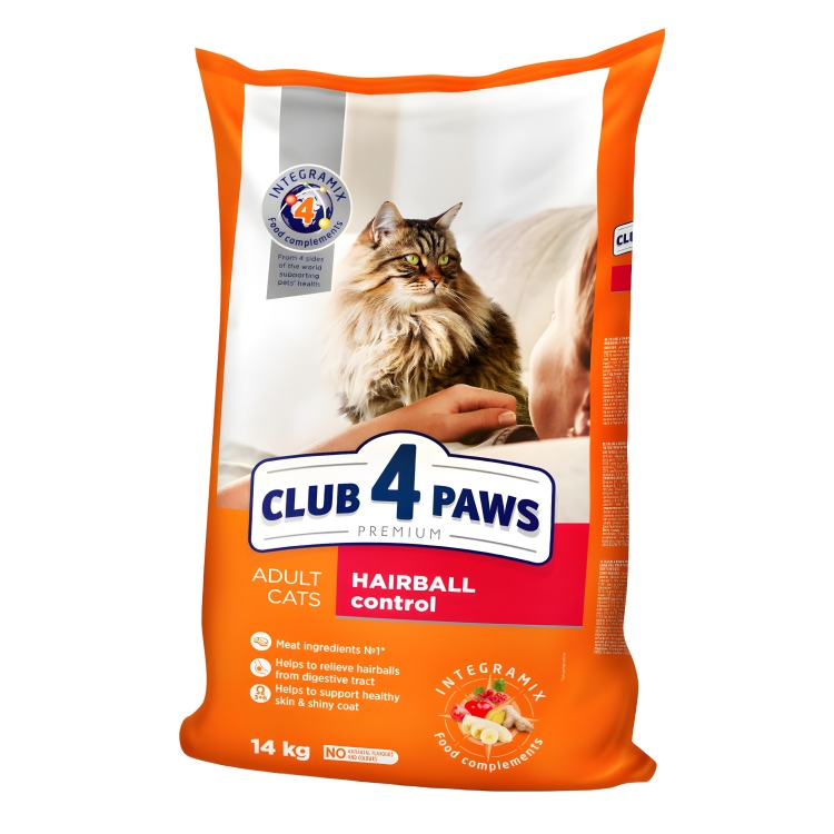 دراي فود club 4 paws للتحكم في كرات الشعر 