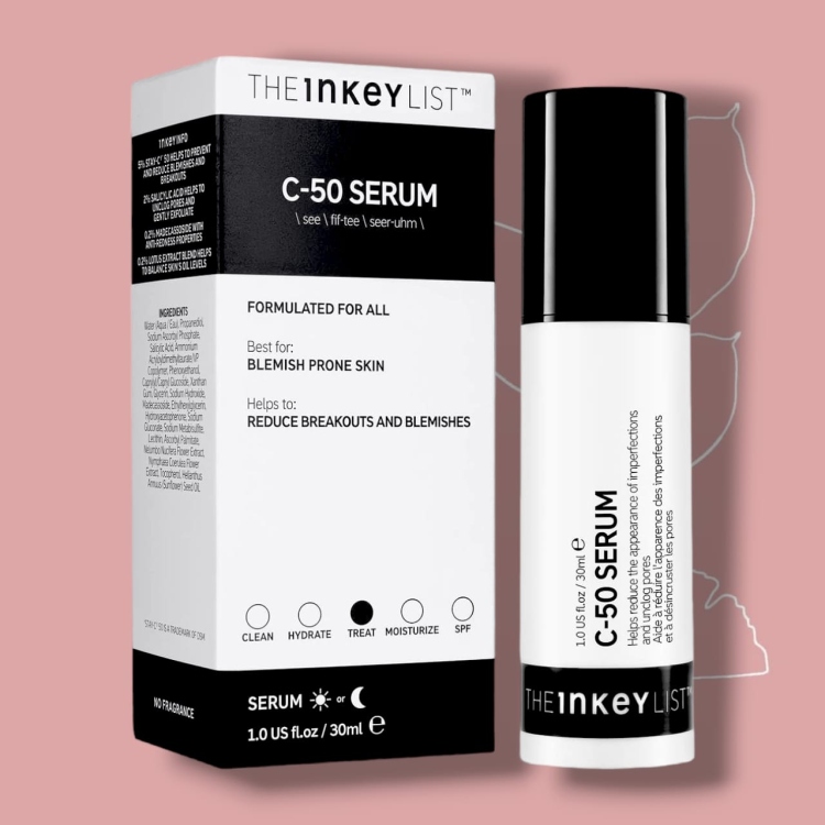 The inkey list 𝐂-𝟓𝟎 𝐁𝐥𝐞𝐦𝐢𝐬𝐡 𝐍𝐢𝐠𝐡𝐭 𝐓𝐫𝐞𝐚𝐭𝐦𝐞𝐧𝐭 سيروم فيتامين سي الليلي لعلاج الحبوب 