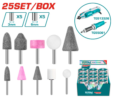 طقم حجر حف درل 10 قطع TOTAL TAKB1001 Accessories for Mini Drill
